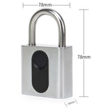 USB Rechargeable Door Lock Fingerprint Padlock Quick Unlock Security Keyless Smart Metal Lock, Keyless Smart Metal Lock