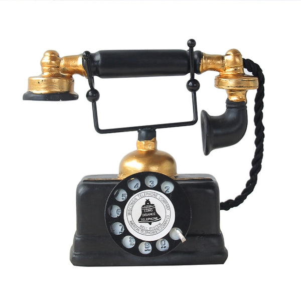 Resin Turntable Phone Model Creative Home Office Porch Ornament Decoration, Resin Turntable Phone