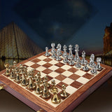 Zinc Alloy Simple European Chess Board Chess Set, European Chess Set