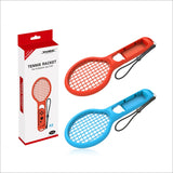 BODE Left and Right Small Handle Tennis Racket NS Game Grip Sports Game Handle TNS1843 for Switch, Tennis Racket (Red and blue)