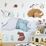 Wall Stickers Literary Fresh Animal Hand-Painted Living Room Bedroom Background Bedside sticker, Literary Fresh Animal