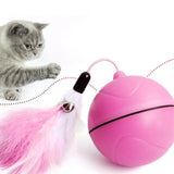 USB Rechargeable LED Scrolling Flash Ball Cat Funny Toy