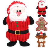 WJ084 Christmas Santa Claus Pet Dog Toys Chew Squeaker Pet Plush Toys