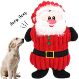 WJ084 Christmas Santa Claus Pet Dog Toys Chew Squeaker Pet Plush Toys