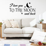 I Love You To The Moon Stars And Moon Cartoon Children Room English Rumors Wall Stickers, I Love You To The Moon Stars And Moon