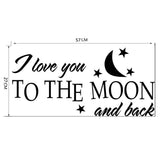 I Love You To The Moon Stars And Moon Cartoon Children Room English Rumors Wall Stickers, I Love You To The Moon Stars And Moon