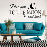 I Love You To The Moon Stars And Moon Cartoon Children Room English Rumors Wall Stickers, I Love You To The Moon Stars And Moon