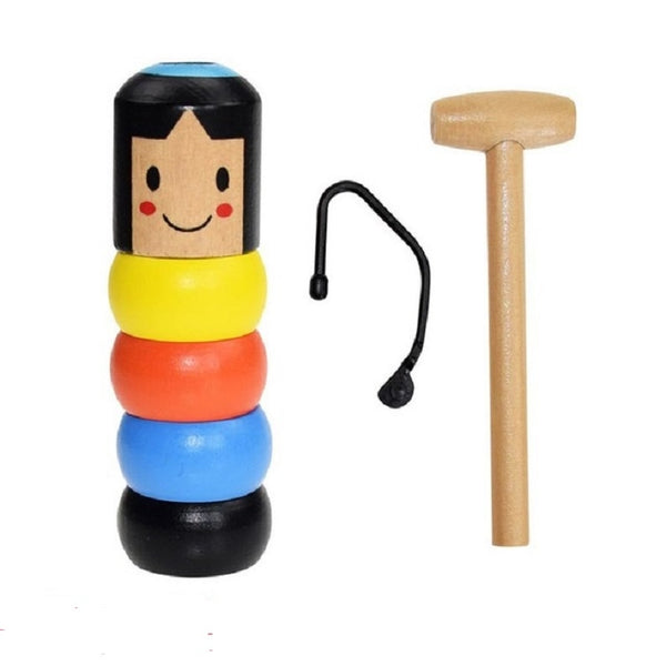 Small Wooden Man Wooden Puppet Decompression Toy, Small Wooden Man