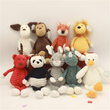 Striped Animal Plush Toy Doll Creative Animal Doll, Monkey 15cm, Fox 15cm, Panda 15cm, Elephant 15cm, Dog 15cm, Pig 15cm, Lion 15cm, Gray Rabbit 15cm, Pink Rabbit 15cm, Rhinoceros 15cm, Duck 15cm, Bear 15cm, Monkey 33cm, Fox 33cm, Panda 33cm