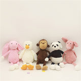 Striped Animal Plush Toy Doll Creative Animal Doll, Monkey 15cm, Fox 15cm, Panda 15cm, Elephant 15cm, Dog 15cm, Pig 15cm, Lion 15cm, Gray Rabbit 15cm, Pink Rabbit 15cm, Rhinoceros 15cm, Duck 15cm, Bear 15cm, Monkey 33cm, Fox 33cm, Panda 33cm