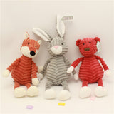 Striped Animal Plush Toy Doll Creative Animal Doll, Pink Rabbit 42cm, Rhinoceros 42cm, Duck 42cm, Bear 42cm