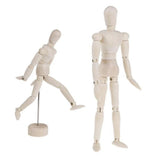 Wooden Puppet Toy Humanoid Art Sketch Model Joint Doll, 4.5 Inch, 5.5 Inch, 8 Inch, 12 Inch, 16 Inch