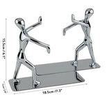 Pair Small Person Standing Decoration Creative Desk Bookshelf Metal Book Push Plate, Book Push Plate