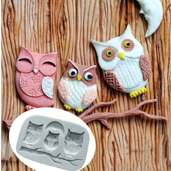 Owl Fondant Mold Cake Decoration Diy Dry Pais Chocolate Silicone Mold, Owl  Shape