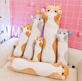 Soft Cute Pet Long Cat Pillow Plush Toy Sleeping Doll Lazy Doll, Height 90cm