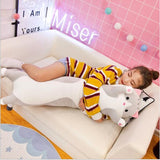 Soft Cute Pet Long Cat Pillow Plush Toy Sleeping Doll Lazy Doll, Height 90cm