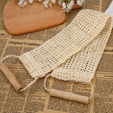 Natural Sisal Long Rubbing Towel with Handle Bath Strip Plant Fiber Bath Wipe, Sisal Long Rubbing Towel