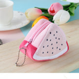 Triangle Plush Fruit Creative Three-dimensional Cute Children Change Bag Key Bag Gift