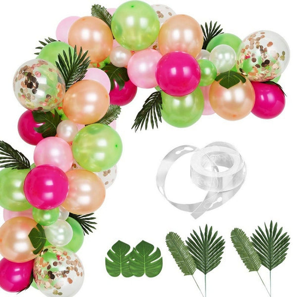 Flamingo Turtle Leaf Decoration Balloon Set Latex Balloon Party Decoration Set, Flamingo Turtle Leaf Decoration Balloon