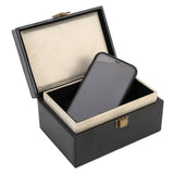 Mobile Phone Signal Anti-jamming Flip PU Gift Box Safe and Secure Anti-theft Shielding Box, Black