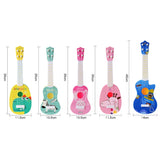 Small Simulation Musical Instrument Mini Four Strings Playable Ukulele Early Childhood Education Music Toy, Pink Rabbit, Light Blue Zebra, Pink Giraffe, Yellow Dinosaur, Blue Bear