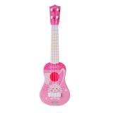 Small Simulation Musical Instrument Mini Four Strings Playable Ukulele Early Childhood Education Music Toy, Pink Rabbit, Light Blue Zebra, Pink Giraffe, Yellow Dinosaur, Blue Bear