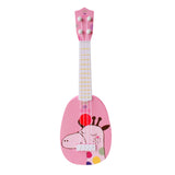 Small Simulation Musical Instrument Mini Four Strings Playable Ukulele Early Childhood Education Music Toy, Pink Rabbit, Light Blue Zebra, Pink Giraffe, Yellow Dinosaur, Blue Bear