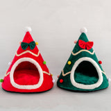 Three-dimensional Sponge Christmas Hat Shaped Pet Bed Nest Warmth Supplies, Small 38x45cm, Medium 45x55cm, Large 55x65cm