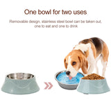 Pet Food Bowl Stainless Steel Dog Cat Dual-use Bowl, Blue, Pink, Green