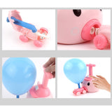 Piggy Air Powered Balloon Car Friction Car Children Intellectual Toy