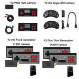 Wireless Doubles HDMI TV Mini Game Console, Y2 PRO (620 Games), Y2 SG Sega (900 Games), Y2 HD V3.0 (1800 Games), Y2 Plus V3.0 (1800 Games)