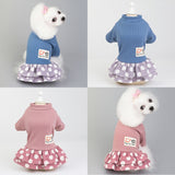 Pet Dog Costume Skirt Spring and Summer Smiley Polka Dot Dress, S, M, L, XL, XXL