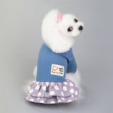 Pet Dog Costume Skirt Spring and Summer Smiley Polka Dot Dress, S, M, L, XL, XXL