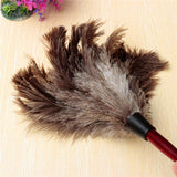 Feather Duster Brush Wooden Handle Anti-static Household Car Dust Collector, Dust Collector