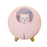 WT-TX5 USB Humidifier Mini Planet Cat Desktop Purifier, Rechargeable Type White, Rechargeable Type Pink, Rechargeable Type Green