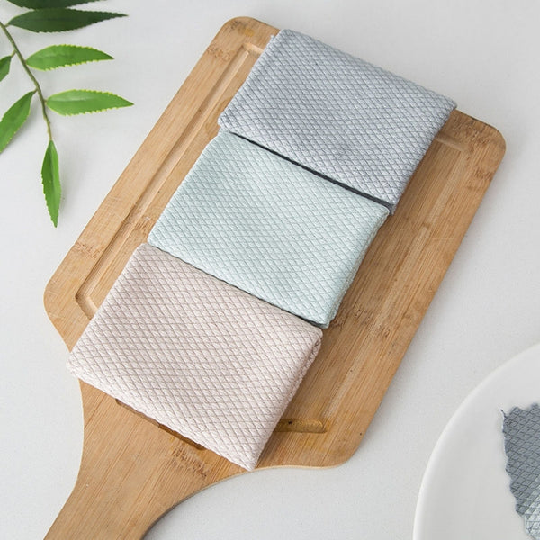 Fish Scale Lattice Kitchen Cleaning Without Watermark Rags Housework Water Absorption Lint-free Cleaning Rag Random Color Delivery, 1pc