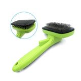 Pet Hair Removal Comb Automatic Hair Removal Brush Dog Hair Grooming Comb Cleaning Supplies, Green