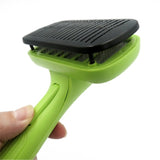 Pet Hair Removal Comb Automatic Hair Removal Brush Dog Hair Grooming Comb Cleaning Supplies, Green