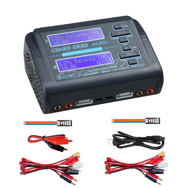 HTRC C240 Balanced Lithium Battery Charger Remote Control Airplane Toy Charger, US Plug, EU Plug