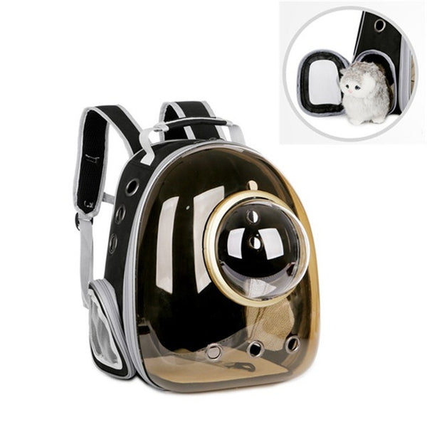 Space Capsule Pet Bag Panoramic Transparent Cat Go Out Portable Breathable Backpack, with Cover