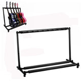 Foldable Long Metal Guitar Display Stand Shelf, Three Racks, Five Racks, Seven Racks, Nine Racks