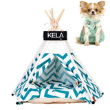 Striped Pattern Pet Tent Bed with Cushion, Small 40×40×50cm, Medium 50×50×60cm, Large 60×60×70cm