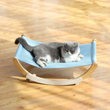 Solid Wood Cat Shaker Breathable Pet Bed, Grey, Blue