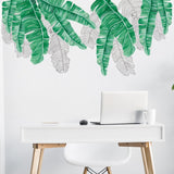 FX-C24 Green Shade Banana Leaf Home Wall Decoration Self-adhesive Removable Wall Stickers