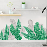 FX-C24 Green Shade Banana Leaf Home Wall Decoration Self-adhesive Removable Wall Stickers