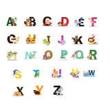 SY301 Cartoon Animal 26 English Letter Children Room Wall Stickers