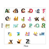 SY301 Cartoon Animal 26 English Letter Children Room Wall Stickers