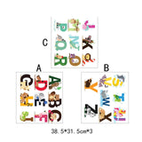 SY301 Cartoon Animal 26 English Letter Children Room Wall Stickers