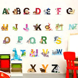 SY301 Cartoon Animal 26 English Letter Children Room Wall Stickers