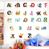 SY301 Cartoon Animal 26 English Letter Children Room Wall Stickers